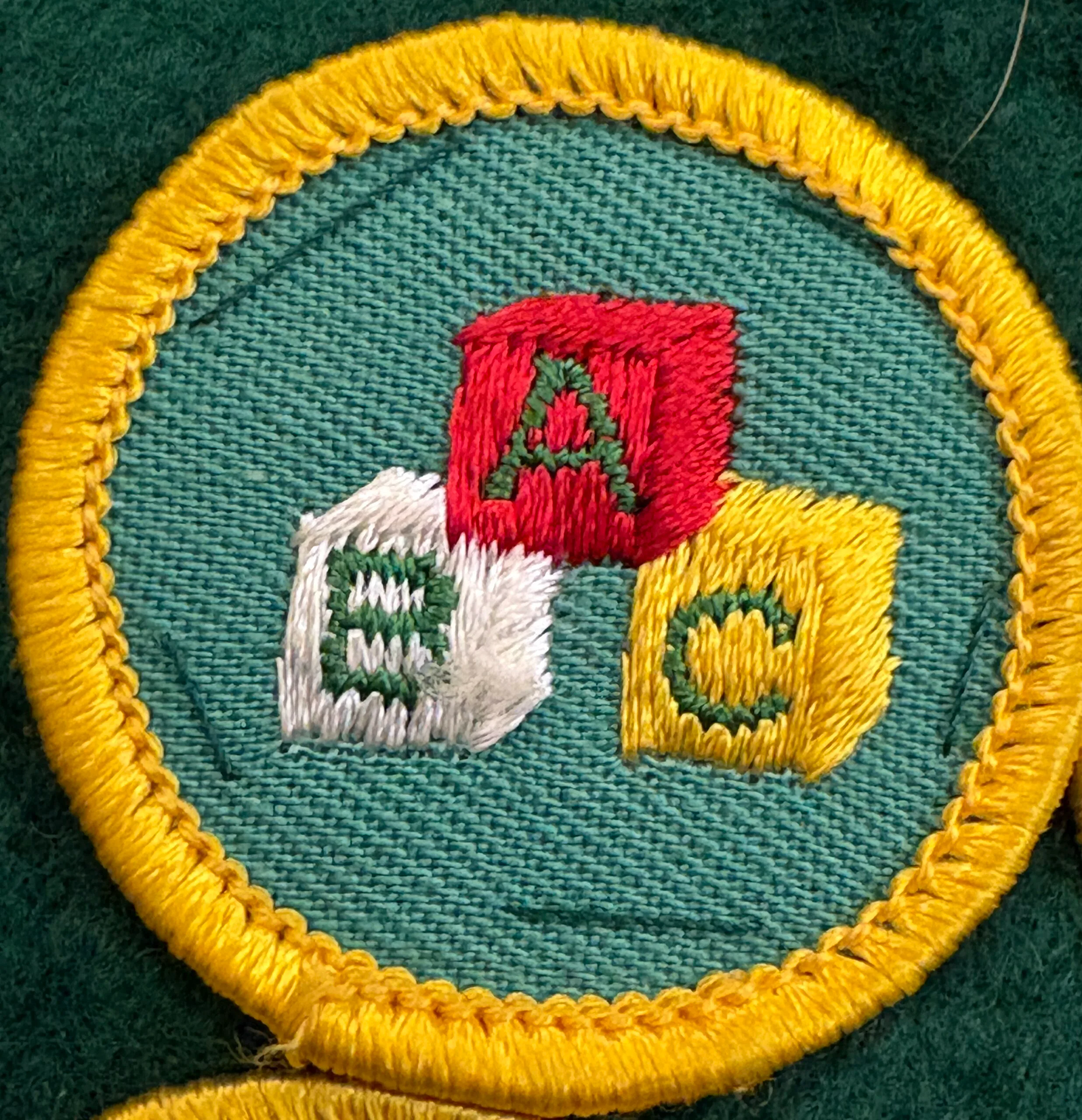 ABC Block Badge Sewing Mannequin Badge